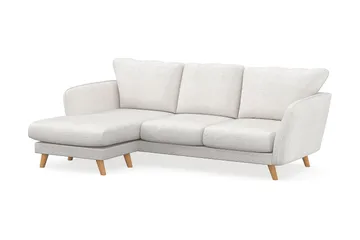Trend Lyx 3-sits Vänstervänd L-formad Divansoffa i Bouclé - Vit - Möbler - Soffa - Divansoffa & schäslongsoffa - 4 sits soffa med divan