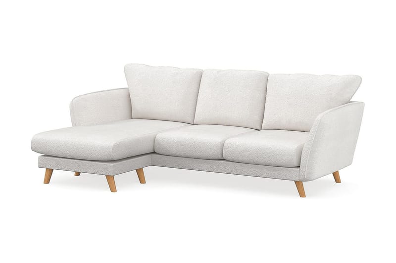 Trend Lyx 3-sits Vänstervänd L-formad Divansoffa i Bouclé - Vit - Möbler - Soffa - Divansoffa & schäslongsoffa - 4 sits soffa med divan