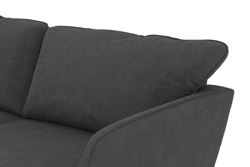 Trend Lyx 3-sits Vänstervänd L-formad Divansoffa i Manchester - Mörkgrå - Möbler - Soffa - Divansoffa & schäslongsoffa - 4 sits soffa med divan