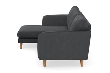 Trend Lyx 3-sits Vänstervänd L-formad Divansoffa i Manchester - Mörkgrå - Möbler - Soffa - Divansoffa & schäslongsoffa - 4 sits soffa med divan