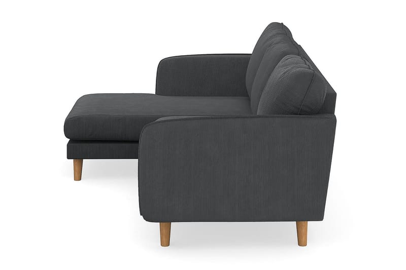 Trend Lyx 3-sits Vänstervänd L-formad Divansoffa i Manchester - Mörkgrå - Möbler - Soffa - Divansoffa & schäslongsoffa - 4 sits soffa med divan