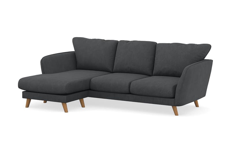 Trend Lyx 3-sits Vänstervänd L-formad Divansoffa i Manchester - Mörkgrå - Möbler - Soffa - Divansoffa & schäslongsoffa - 4 sits soffa med divan