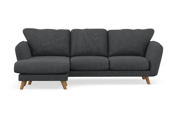 Trend Lyx 3-sits Vänstervänd L-formad Divansoffa i Manchester - Mörkgrå - Möbler - Soffa - Divansoffa & schäslongsoffa - 4 sits soffa med divan