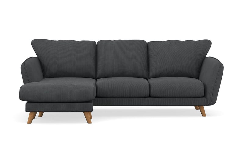 Trend Lyx 3-sits Vänstervänd L-formad Divansoffa i Manchester - Mörkgrå - Möbler - Soffa - Divansoffa & schäslongsoffa - 4 sits soffa med divan