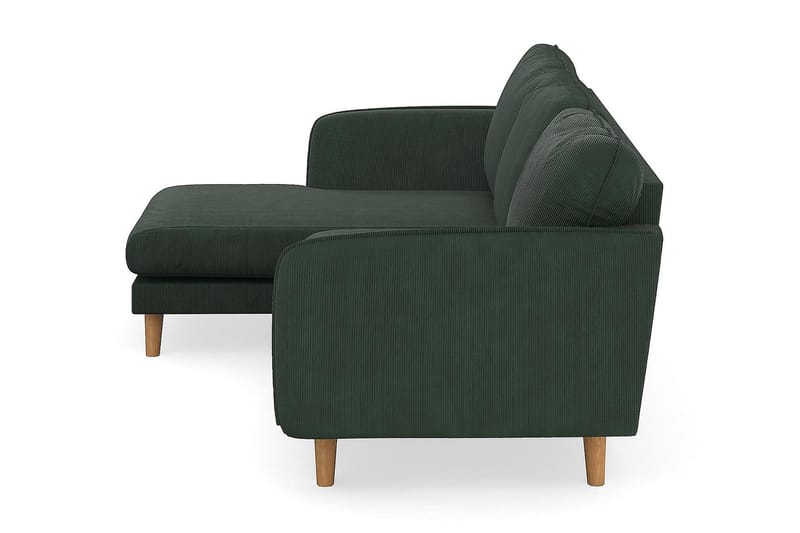 Trend Lyx 3-sits Vänstervänd L-formad Divansoffa i Manchester - Mörkgrön - Möbler - Soffa - Divansoffa & schäslongsoffa - 4 sits soffa med divan