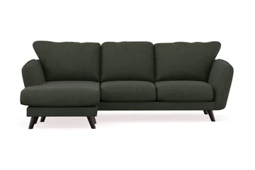Trend Lyx 3-sits Vänstervänd L-formad Divansoffa i Manchester - Mörkgrön - Möbler - Soffa - Divansoffa & schäslongsoffa - 4 sits soffa med divan