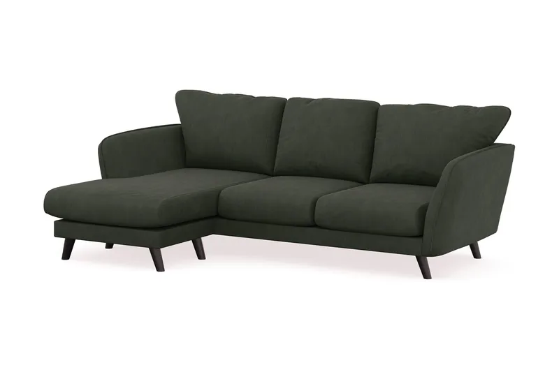 Trend Lyx 3-sits Vänstervänd L-formad Divansoffa i Manchester - Mörkgrön - Möbler - Soffa - Divansoffa & schäslongsoffa - 4 sits soffa med divan