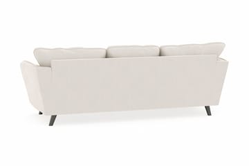 Trend Lyx 3-sits Vänstervänd L-formad Divansoffa i Sammet - Krämvit - Möbler - Soffa - Divansoffa & schäslongsoffa - 4 sits soffa med divan