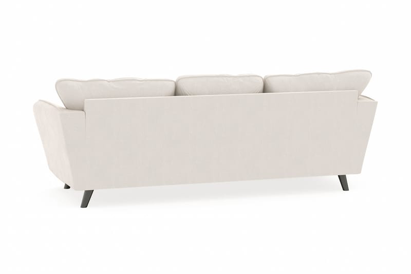 Trend Lyx 3-sits Vänstervänd L-formad Divansoffa i Sammet - Krämvit - Möbler - Soffa - Divansoffa & schäslongsoffa - 4 sits soffa med divan