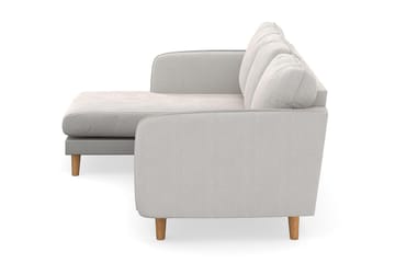 Trend Lyx 3-sits Vänstervänd L-formad Divansoffa i Sammet - Krämvit - Möbler - Soffa - Divansoffa & schäslongsoffa - 4 sits soffa med divan