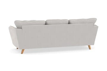 Trend Lyx 3-sits Vänstervänd L-formad Divansoffa i Sammet - Krämvit - Möbler - Soffa - Divansoffa & schäslongsoffa - 4 sits soffa med divan