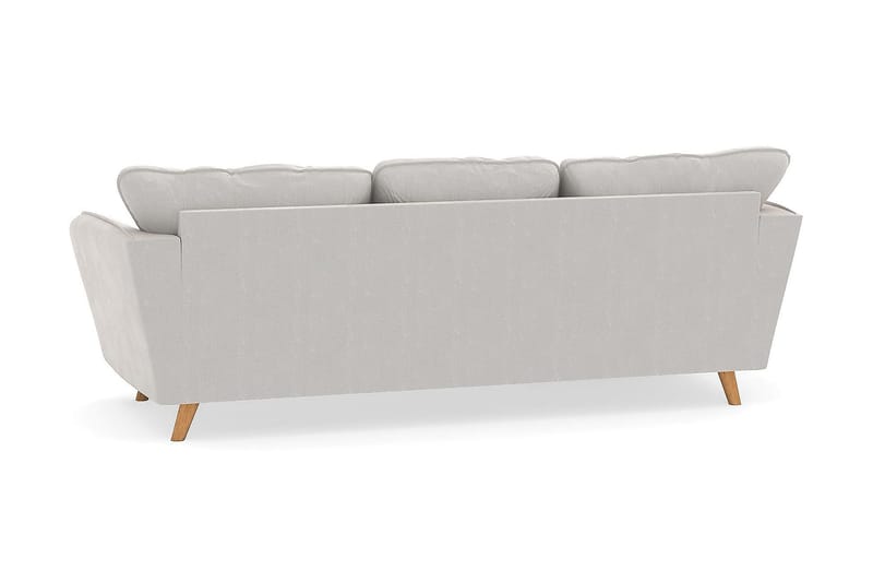 Trend Lyx 3-sits Vänstervänd L-formad Divansoffa i Sammet - Krämvit - Möbler - Soffa - Divansoffa & schäslongsoffa - 4 sits soffa med divan
