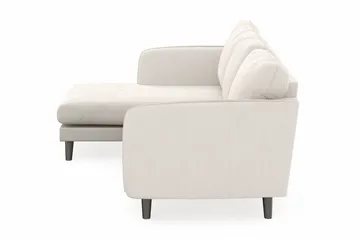 Trend Lyx 3-sits Vänstervänd L-formad Divansoffa i Sammet - Krämvit - Möbler - Soffa - Divansoffa & schäslongsoffa - 4 sits soffa med divan