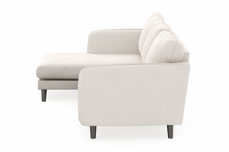 Trend Lyx 3-sits Vänstervänd L-formad Divansoffa i Sammet - Krämvit - Möbler - Soffa - Divansoffa & schäslongsoffa - 4 sits soffa med divan
