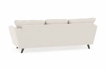 Trend Lyx 3-sits Vänstervänd L-formad Divansoffa i Sammet - Krämvit - Möbler - Soffa - Divansoffa & schäslongsoffa - 4 sits soffa med divan