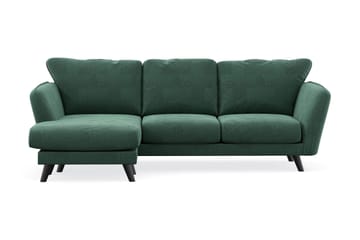 Trend Lyx 3-sits Vänstervänd L-formad Divansoffa i Sammet - Mörkgrön - Möbler - Soffa - Divansoffa & schäslongsoffa - 4 sits soffa med divan
