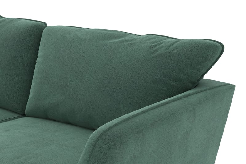 Trend Lyx 3-sits Vänstervänd L-formad Divansoffa i Sammet - Mörkgrön - Möbler - Soffa - Divansoffa & schäslongsoffa - 4 sits soffa med divan