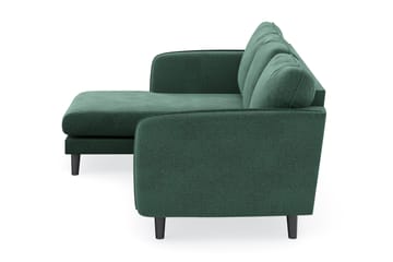 Trend Lyx 3-sits Vänstervänd L-formad Divansoffa i Sammet - Mörkgrön - Möbler - Soffa - Divansoffa & schäslongsoffa - 4 sits soffa med divan