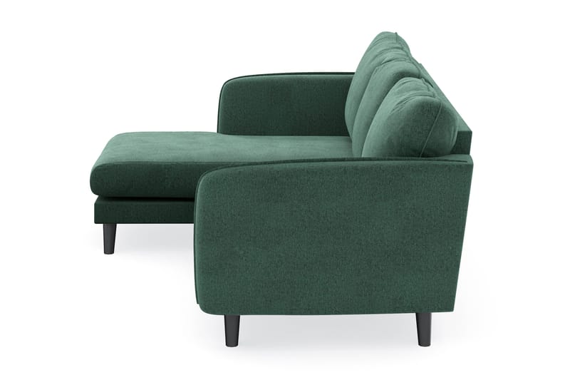 Trend Lyx 3-sits Vänstervänd L-formad Divansoffa i Sammet - Mörkgrön - Möbler - Soffa - Divansoffa & schäslongsoffa - 4 sits soffa med divan