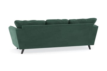 Trend Lyx 3-sits Vänstervänd L-formad Divansoffa i Sammet - Mörkgrön - Möbler - Soffa - Divansoffa & schäslongsoffa - 4 sits soffa med divan