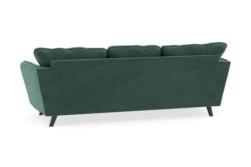 Trend Lyx 3-sits Vänstervänd L-formad Divansoffa i Sammet - Mörkgrön - Möbler - Soffa - Divansoffa & schäslongsoffa - 4 sits soffa med divan