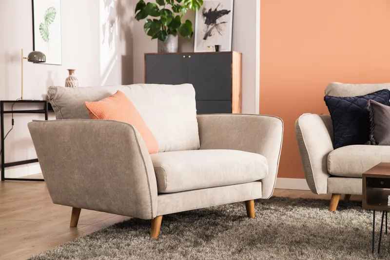 Trend Lyx 3-sits Vänstervänd L-formad Divansoffa i Tyg - Beige - Möbler - Soffa - Divansoffa & schäslongsoffa - 4 sits soffa med divan