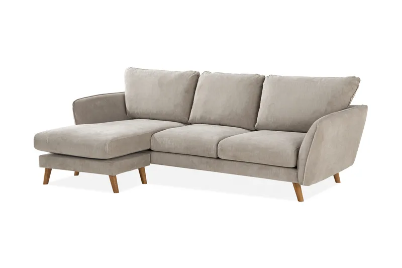 Trend Lyx 3-sits Vänstervänd L-formad Divansoffa i Tyg - Beige - Möbler - Soffa - Divansoffa & schäslongsoffa - 4 sits soffa med divan