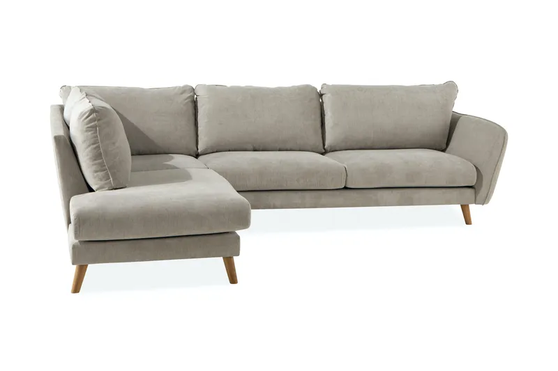 Trend Lyx 3-sits Vänstervänd L-formad Divansoffa i Tyg - Beige - Möbler - Soffa - Divansoffa & schäslongsoffa - 4 sits soffa med divan