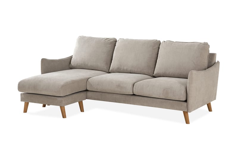 Trend Lyx 3-sits Vänstervänd L-formad Divansoffa i Tyg - Beige - Möbler - Soffa - Divansoffa & schäslongsoffa - 4 sits soffa med divan