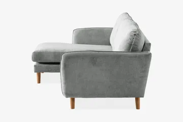Trend Lyx 3-sits Vänstervänd L-formad Divansoffa i Tyg - Grå - Möbler - Soffa - Divansoffa & schäslongsoffa - 4 sits soffa med divan