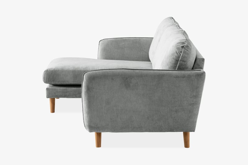 Trend Lyx 3-sits Vänstervänd L-formad Divansoffa i Tyg - Grå - Möbler - Soffa - Divansoffa & schäslongsoffa - 4 sits soffa med divan