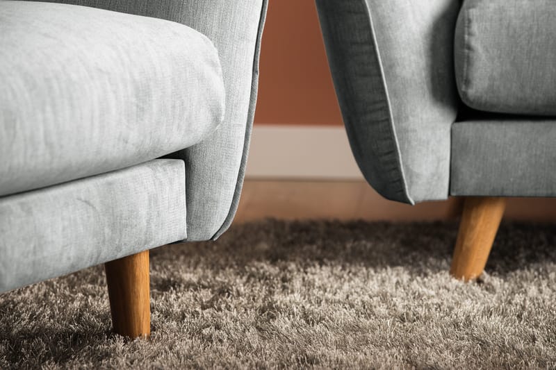 Trend Lyx 3-sits Vänstervänd L-formad Divansoffa i Tyg - Grå - Möbler - Soffa - Divansoffa & schäslongsoffa - 4 sits soffa med divan