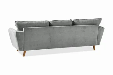 Trend Lyx 3-sits Vänstervänd L-formad Divansoffa i Tyg - Grå - Möbler - Soffa - Divansoffa & schäslongsoffa - 4 sits soffa med divan