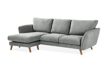 Trend Lyx 3-sits Vänstervänd L-formad Divansoffa i Tyg - Grå - Möbler - Soffa - Divansoffa & schäslongsoffa - 4 sits soffa med divan