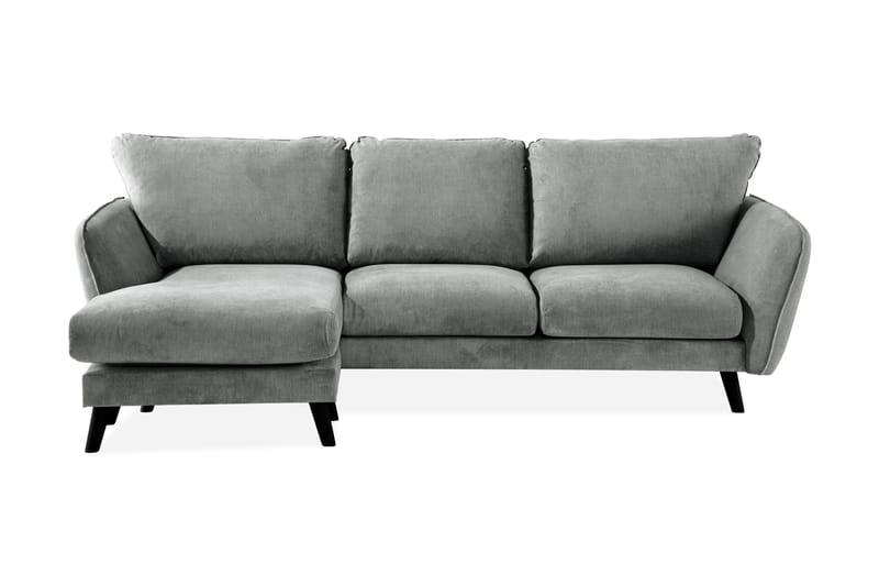 Trend Lyx 3-sits Vänstervänd L-formad Divansoffa i Tyg - Grå - Möbler - Soffa - Divansoffa & schäslongsoffa - 4 sits soffa med divan