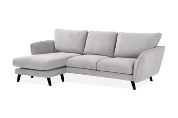 Trend Lyx 3-sits Vänstervänd L-formad Divansoffa i Tyg - Ljusgrå - Möbler - Soffa - Divansoffa & schäslongsoffa - 4 sits soffa med divan