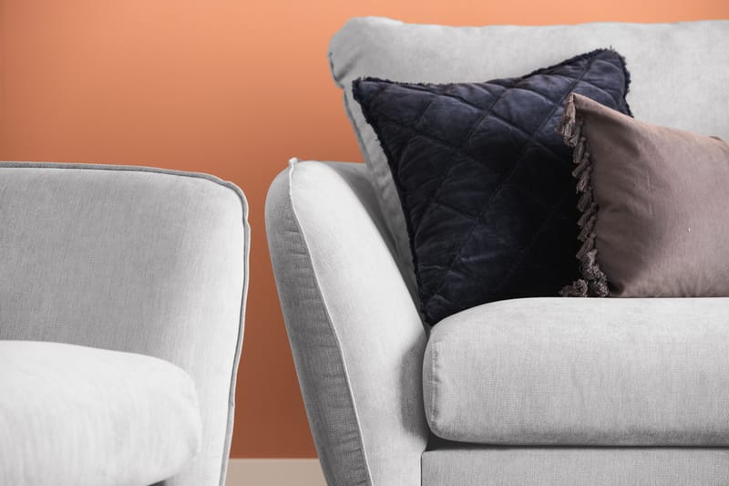 Trend Lyx 3-sits Vänstervänd L-formad Divansoffa i Tyg - Ljusgrå - Möbler - Soffa - Divansoffa & schäslongsoffa - 4 sits soffa med divan