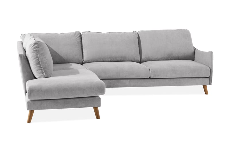 Trend Lyx 3-sits Vänstervänd L-formad Divansoffa i Tyg - Ljusgrå - Möbler - Soffa - Divansoffa & schäslongsoffa - 4 sits soffa med divan