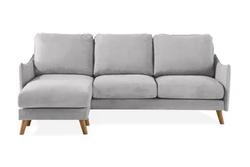 Trend Lyx 3-sits Vänstervänd L-formad Divansoffa i Tyg - Ljusgrå - Möbler - Soffa - Divansoffa & schäslongsoffa - 4 sits soffa med divan