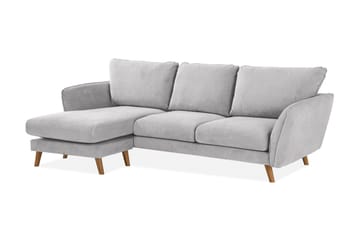 Trend Lyx 3-sits Vänstervänd L-formad Divansoffa i Tyg - Ljusgrå - Möbler - Soffa - Divansoffa & schäslongsoffa - 4 sits soffa med divan