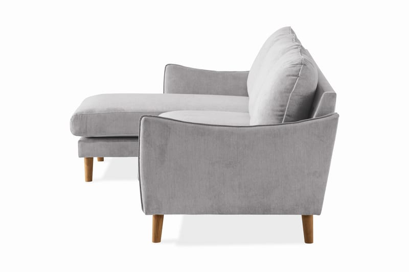 Trend Lyx 3-sits Vänstervänd L-formad Divansoffa i Tyg - Ljusgrå - Möbler - Soffa - Divansoffa & schäslongsoffa - 4 sits soffa med divan