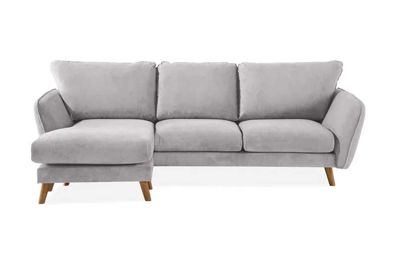 Trend Lyx 3-sits Vänstervänd L-formad Divansoffa i Tyg - Ljusgrå - Möbler - Soffa - Divansoffa & schäslongsoffa - 4 sits soffa med divan