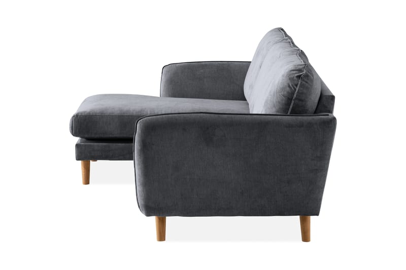 Trend Lyx 3-sits Vänstervänd L-formad Divansoffa i Tyg - Mörkgrå - Möbler - Soffa - Divansoffa & schäslongsoffa - 4 sits soffa med divan