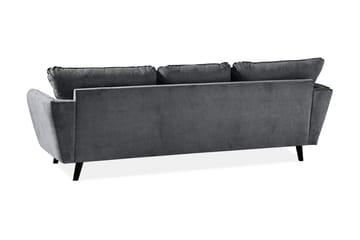 Trend Lyx 3-sits Vänstervänd L-formad Divansoffa i Tyg - Mörkgrå - Möbler - Soffa - Divansoffa & schäslongsoffa - 4 sits soffa med divan