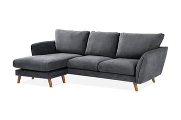 Trend Lyx 3-sits Vänstervänd L-formad Divansoffa i Tyg - Mörkgrå - Möbler - Soffa - Divansoffa & schäslongsoffa - 4 sits soffa med divan