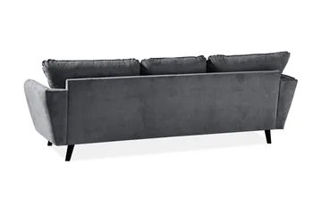 Trend Lyx 3-sits Vänstervänd L-formad Divansoffa i Tyg - Mörkgrå - Möbler - Soffa - Divansoffa & schäslongsoffa - 4 sits soffa med divan
