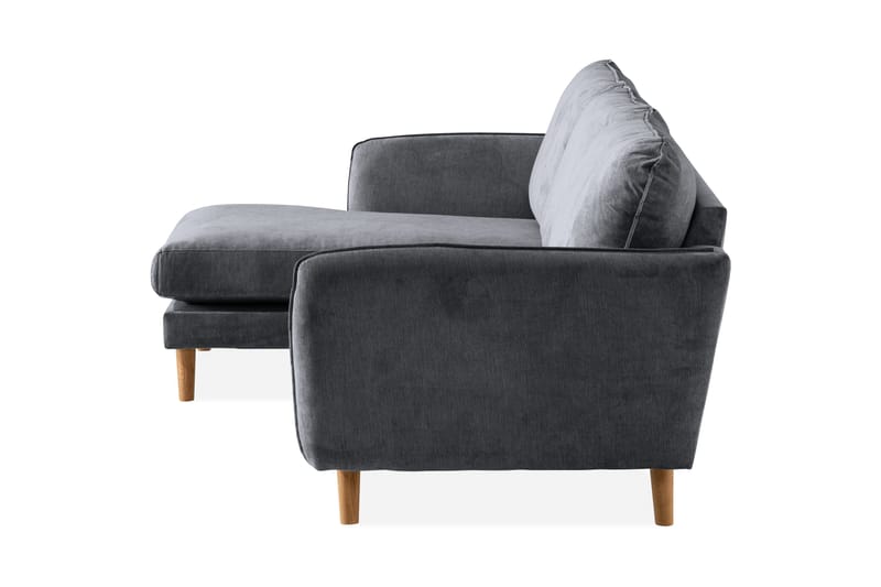 Trend Lyx 3-sits Vänstervänd L-formad Divansoffa i Tyg - Mörkgrå - Möbler - Soffa - Divansoffa & schäslongsoffa - 4 sits soffa med divan