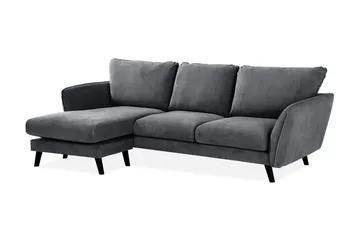 Trend Lyx 3-sits Vänstervänd L-formad Divansoffa i Tyg - Mörkgrå - Möbler - Soffa - Divansoffa & schäslongsoffa - 4 sits soffa med divan