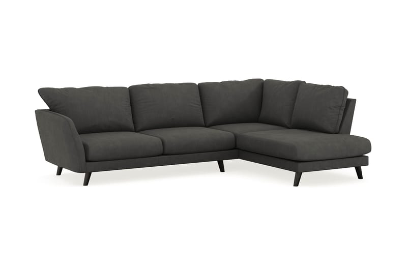 Trend Lyx 4-sits Högervänd L-formad Schäslongsoffa i Manchester - Mörkgrå - Möbler - Soffa - Divansoffa & schäslongsoffa - 4 sits soffa med divan