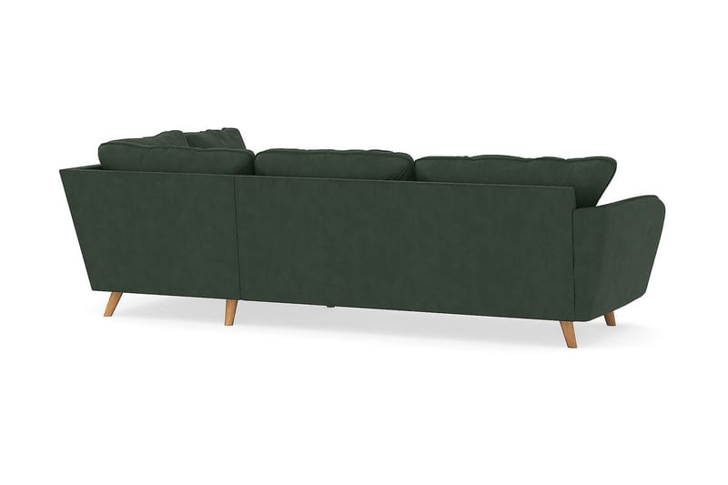 Trend Lyx 4-sits Högervänd L-formad Schäslongsoffa i Manchester - Mörkgrön - Möbler - Soffa - Divansoffa & schäslongsoffa - 4 sits soffa med divan